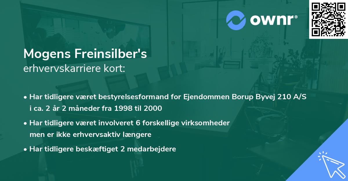 Mogens Freinsilber's erhvervskarriere kort