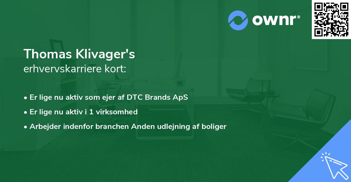 Thomas Klivager's erhvervskarriere kort
