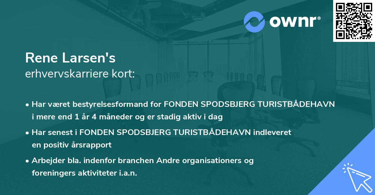 Rene Larsen's erhvervskarriere kort