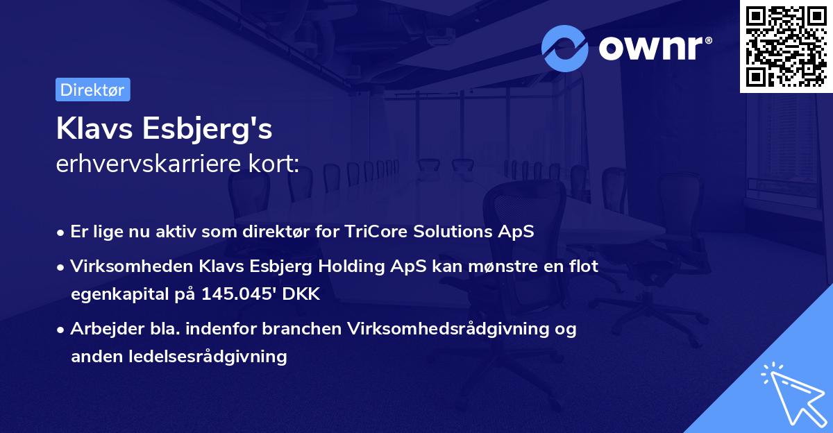 Klavs Esbjerg's erhvervskarriere kort