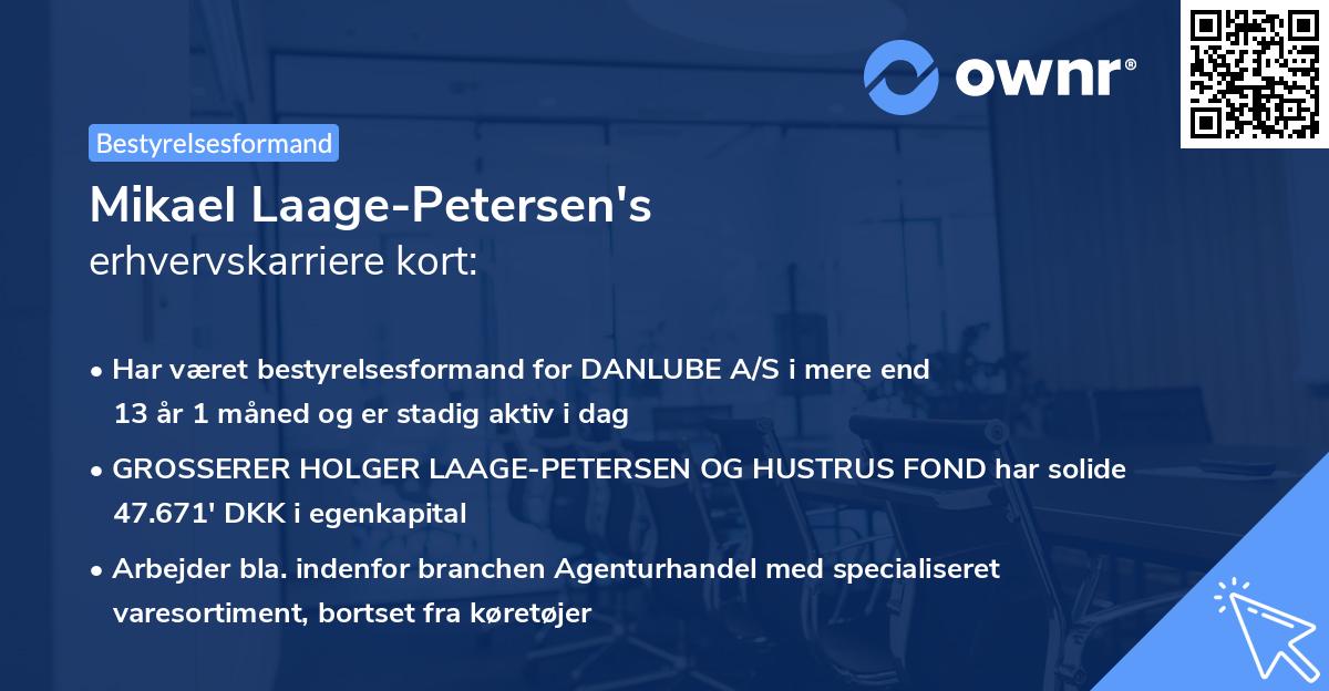Mikael Laage-Petersen's erhvervskarriere kort