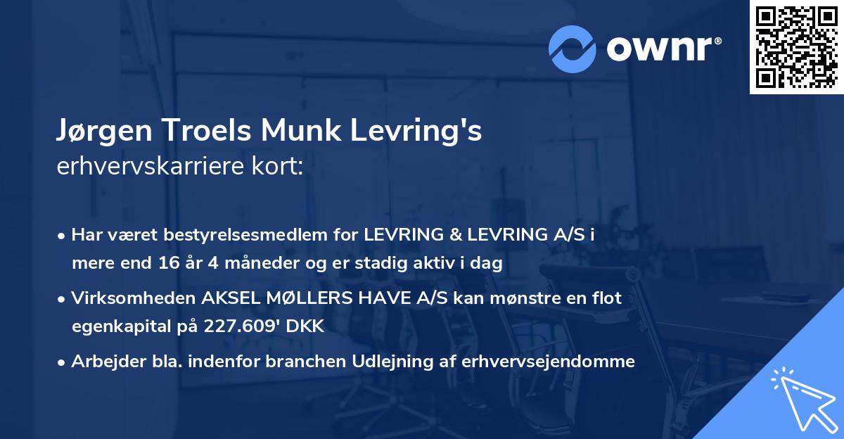 Jørgen Troels Munk Levring's erhvervskarriere kort