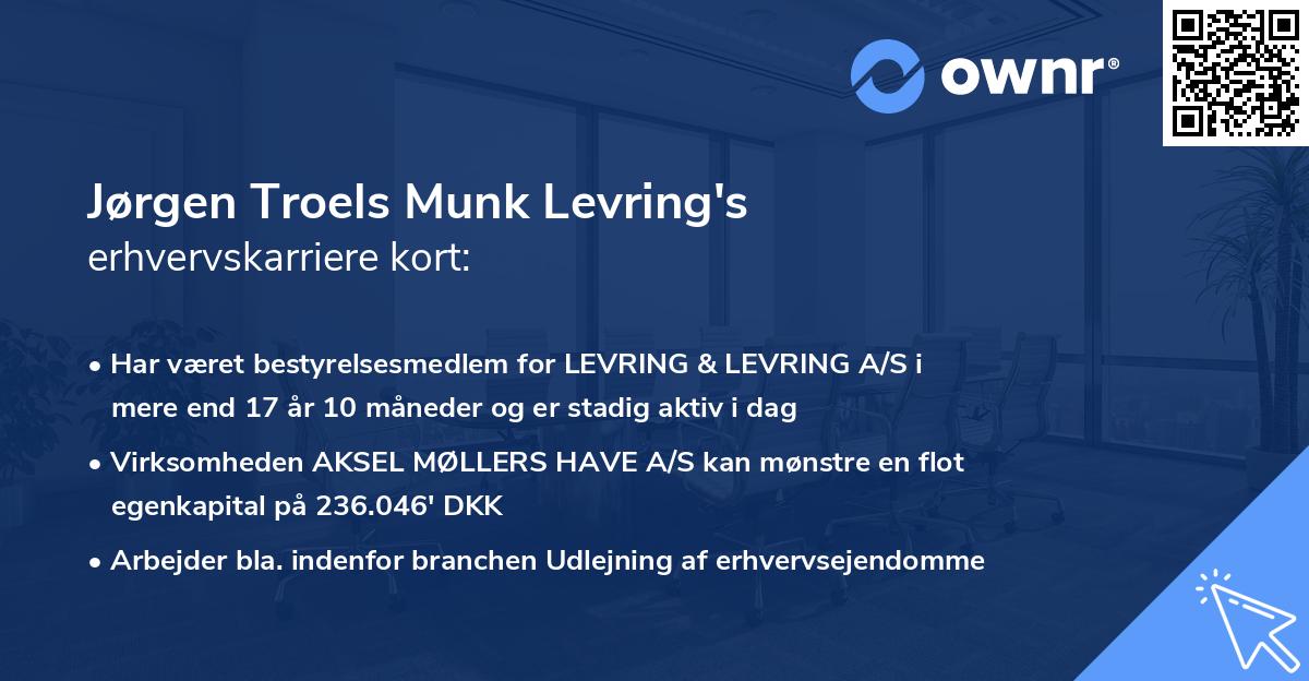 Jørgen Troels Munk Levring's erhvervskarriere kort