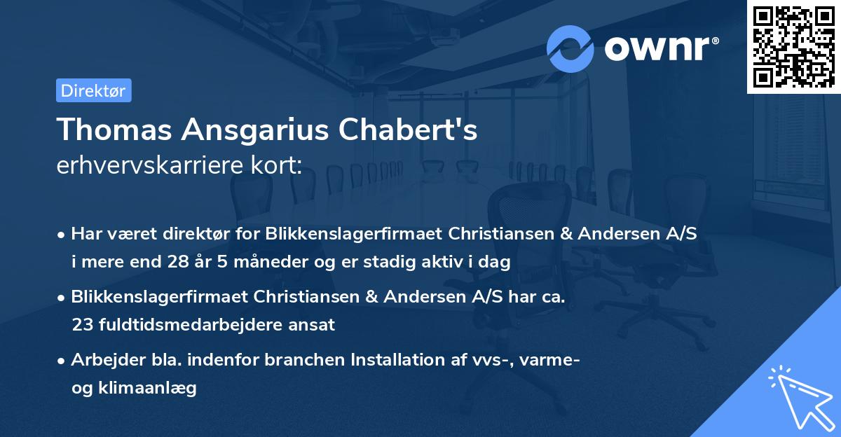 Thomas Ansgarius Chabert's erhvervskarriere kort