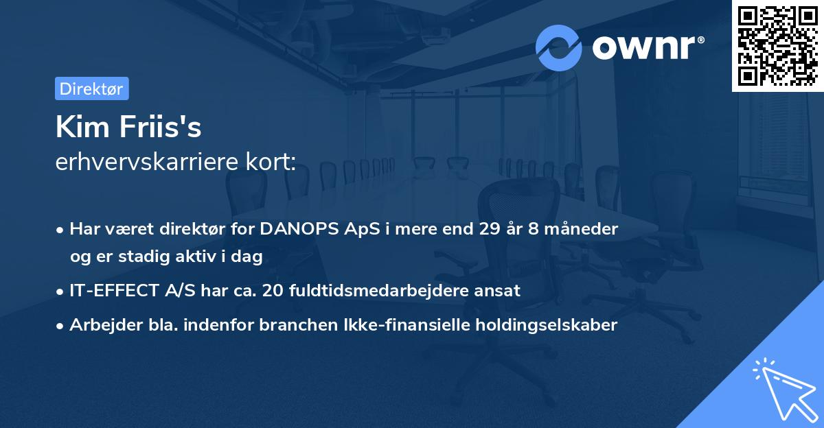 Kim Friis's erhvervskarriere kort