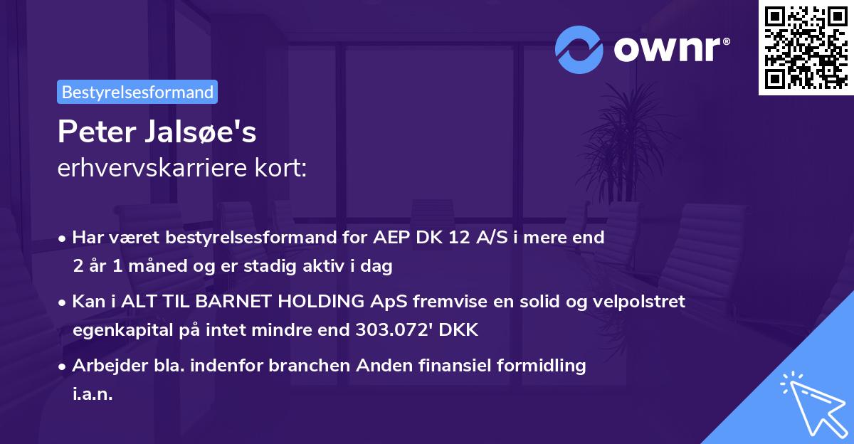 Peter Jalsøe's erhvervskarriere kort