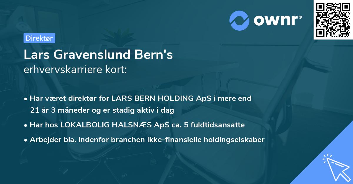 Lars Gravenslund Bern's erhvervskarriere kort
