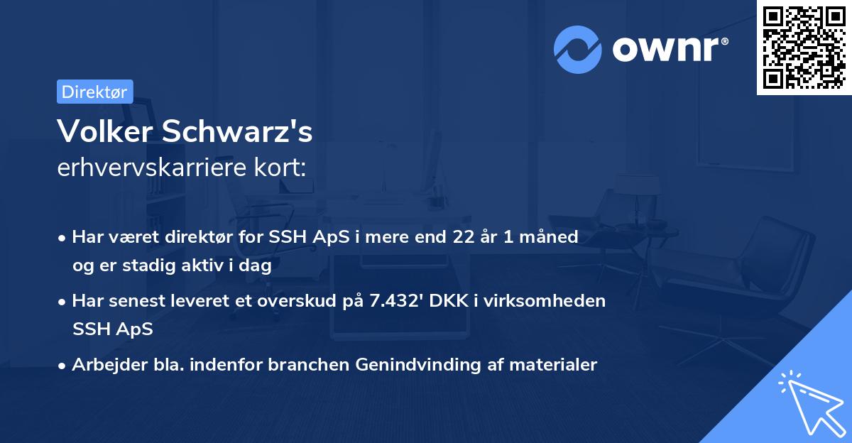 Volker Schwarz's erhvervskarriere kort