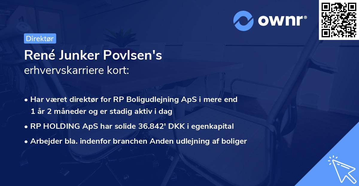 René Junker Povlsen's erhvervskarriere kort
