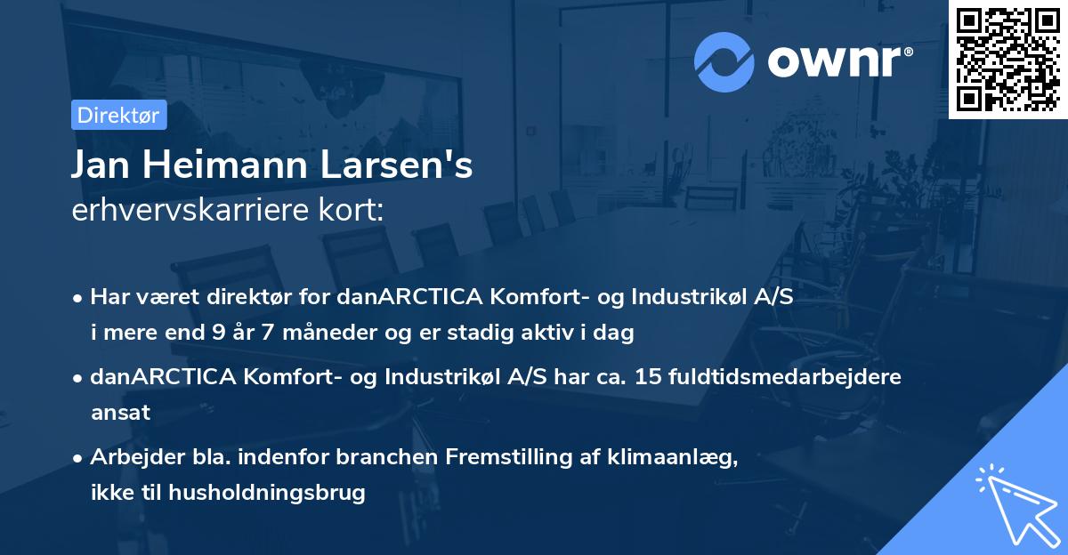 Jan Heimann Larsen's erhvervskarriere kort