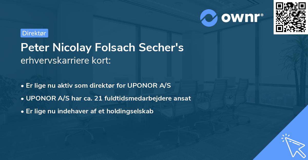 Peter Nicolay Folsach Secher's erhvervskarriere kort