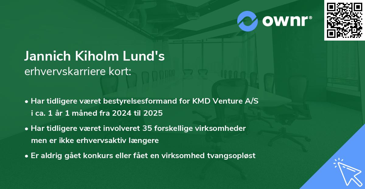 Jannich Kiholm Lund's erhvervskarriere kort