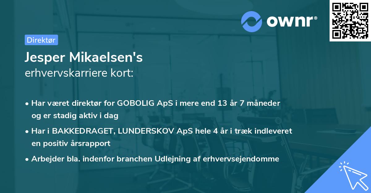 Jesper Mikaelsen's erhvervskarriere kort