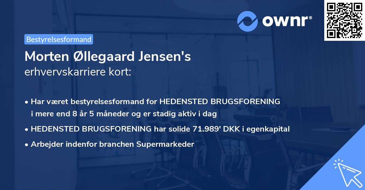 Morten Øllegaard Jensen's erhvervskarriere kort