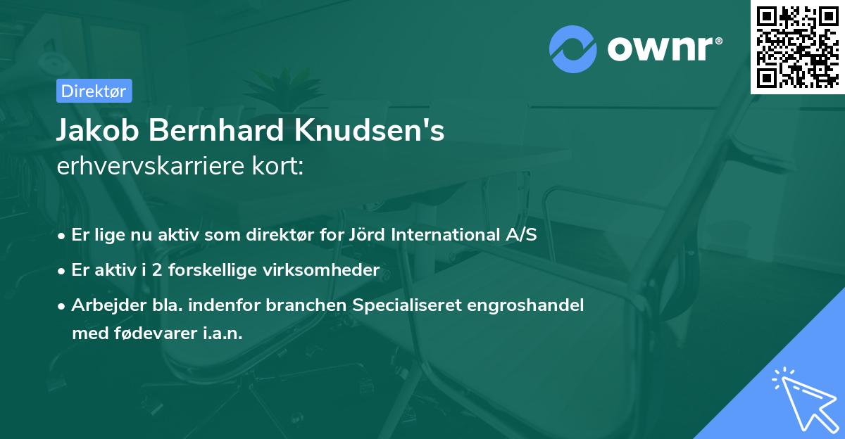 Jakob Bernhard Knudsen's erhvervskarriere kort