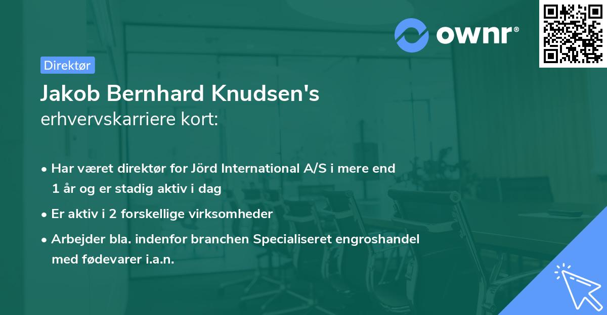 Jakob Bernhard Knudsen's erhvervskarriere kort