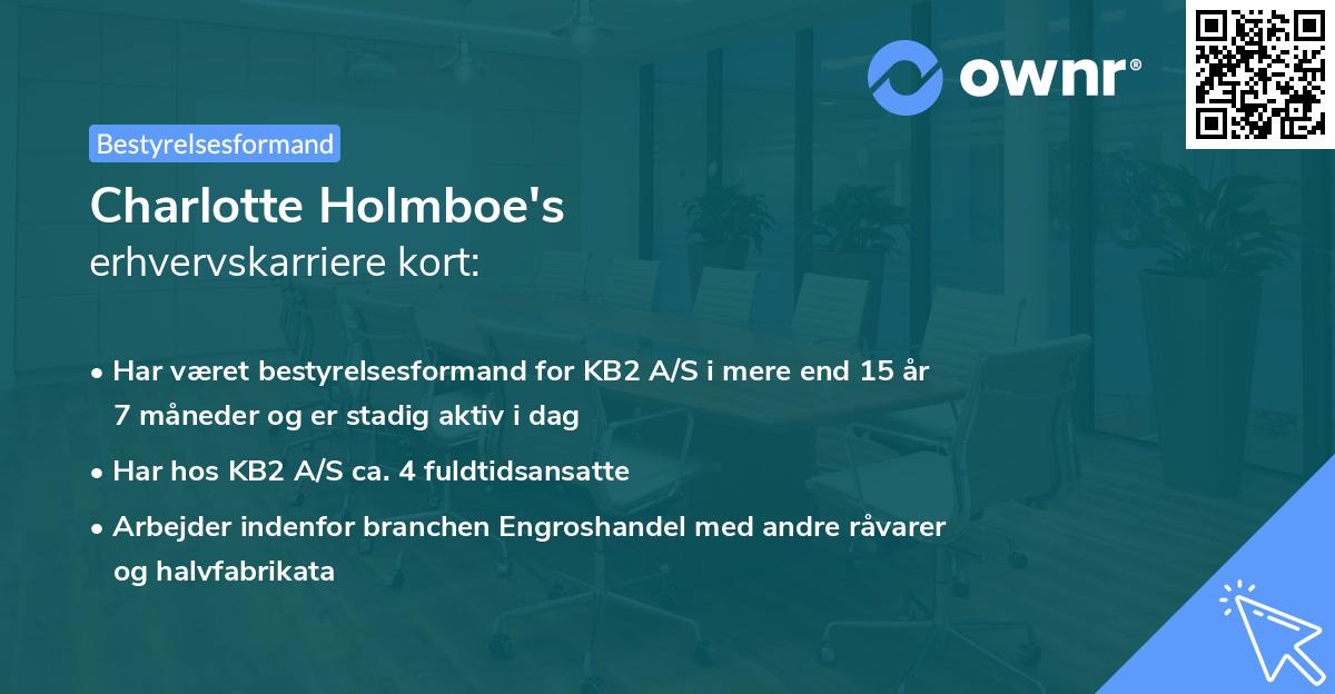 Charlotte Holmboe's erhvervskarriere kort