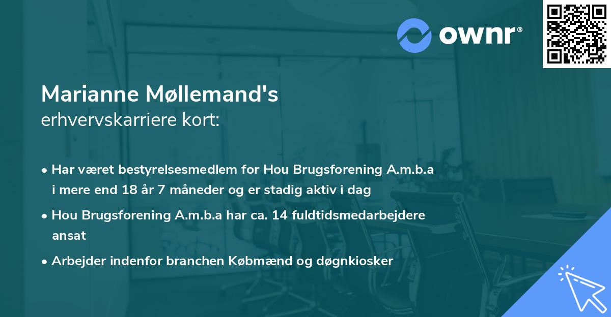 Marianne Møllemand's erhvervskarriere kort