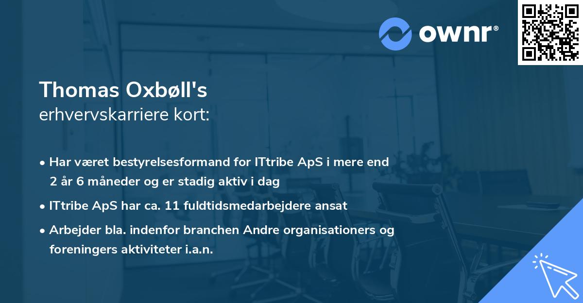 Thomas Oxbøll's erhvervskarriere kort