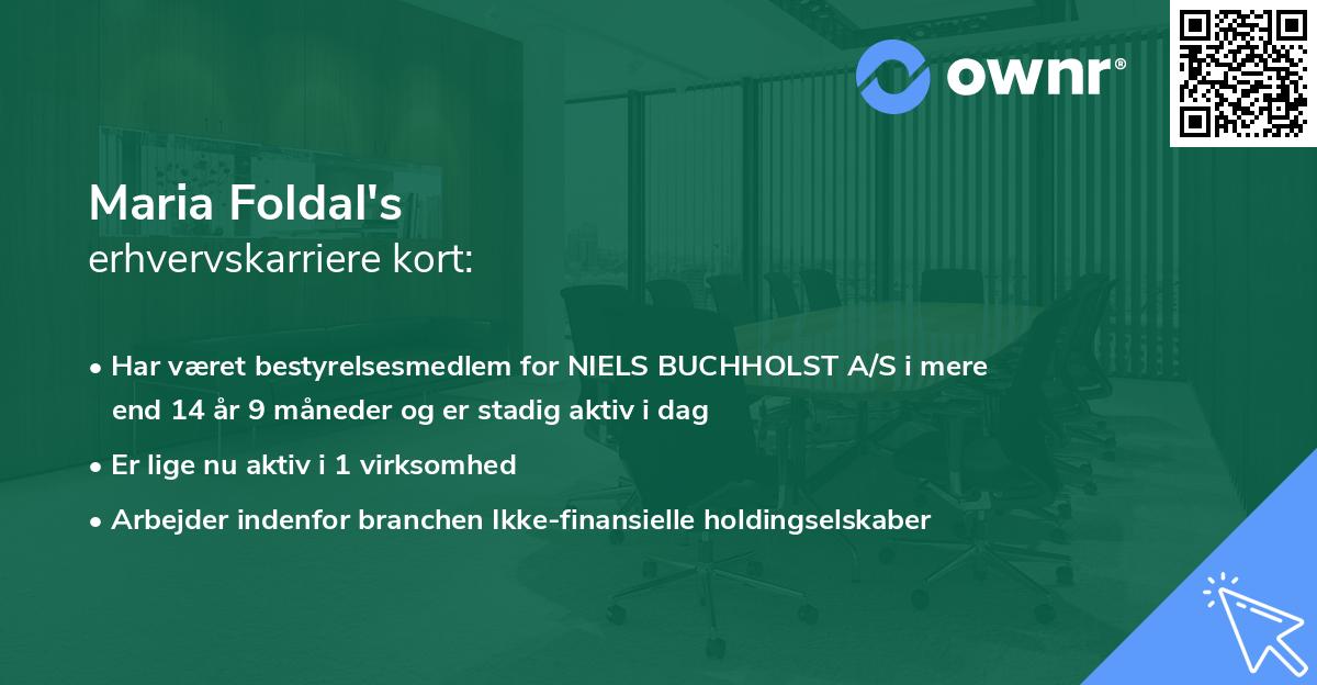 Maria Foldal's erhvervskarriere kort