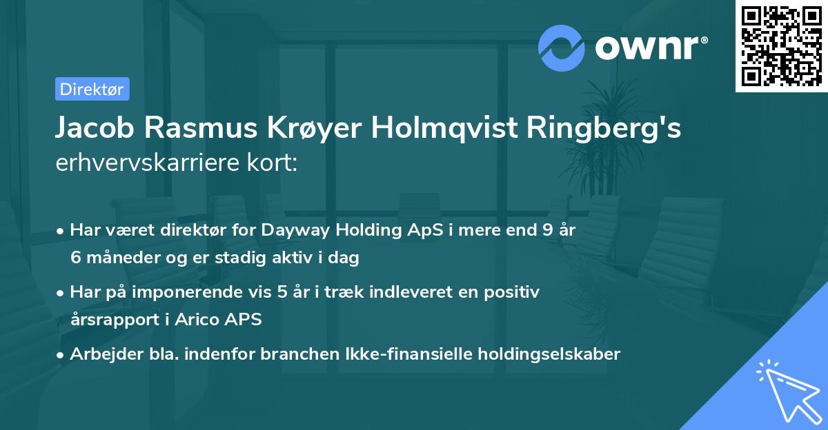 Jacob Rasmus Krøyer Holmqvist Ringberg's erhvervskarriere kort