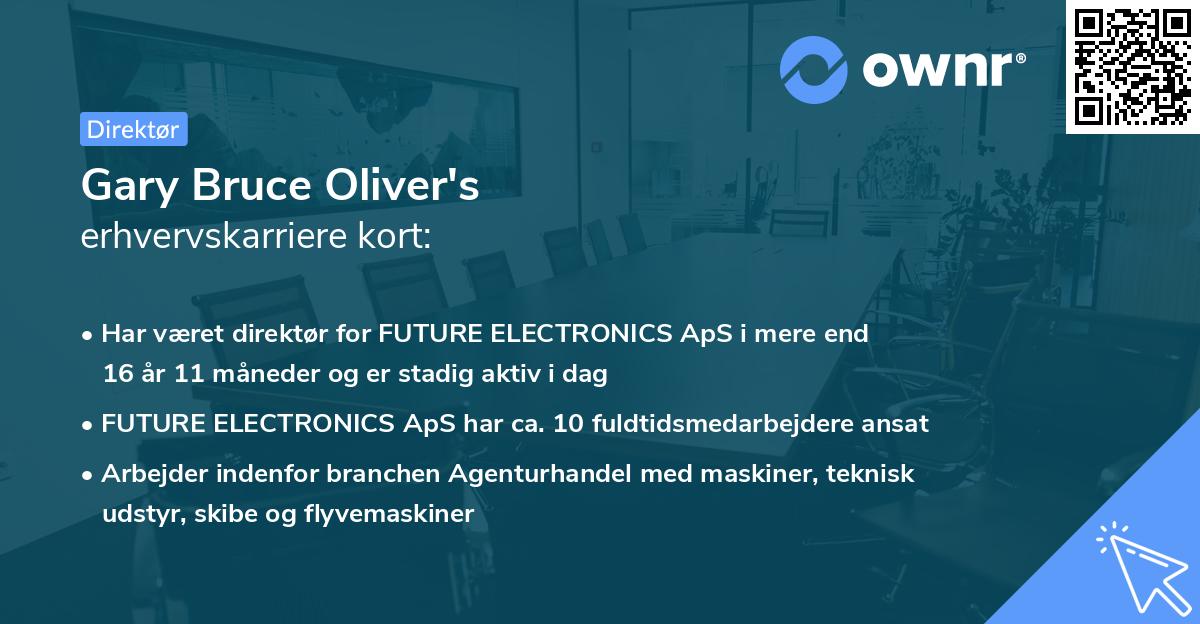 Gary Bruce Oliver's erhvervskarriere kort
