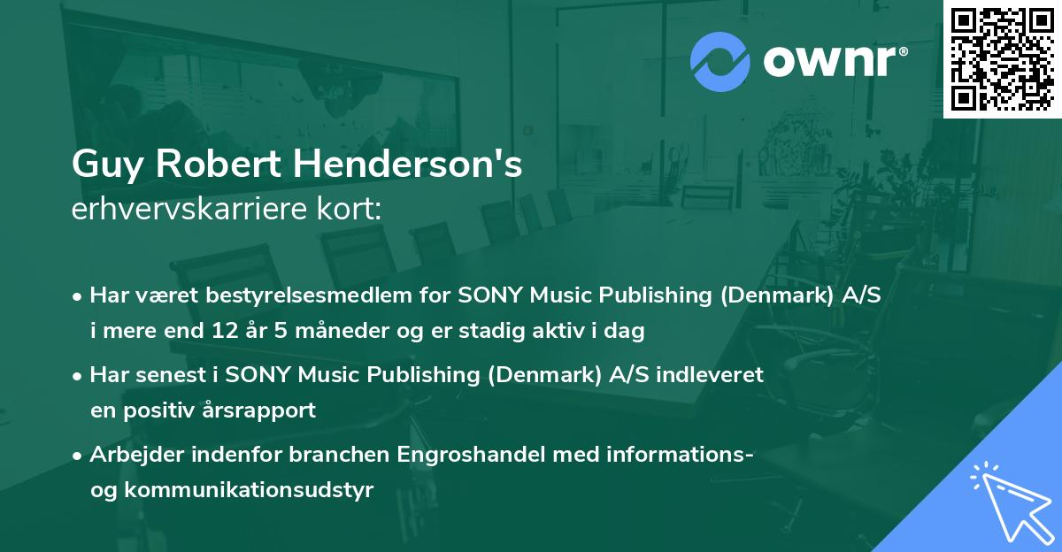 Guy Robert Henderson's erhvervskarriere kort