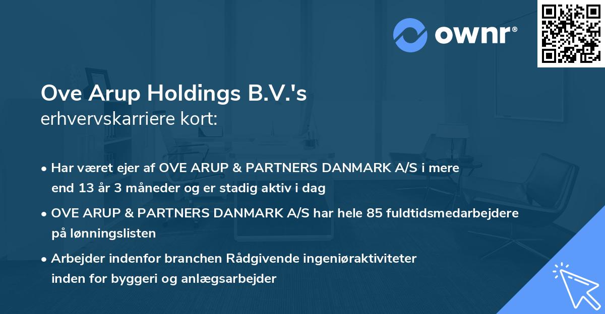 Ove Arup Holdings B.V.'s erhvervskarriere kort