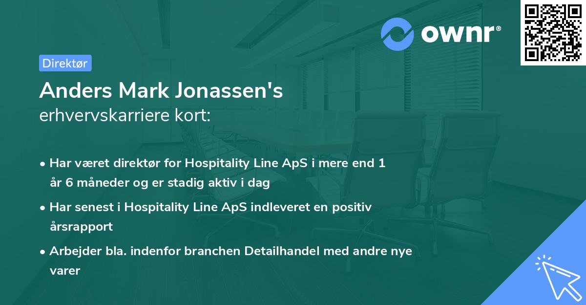 Anders Mark Jonassen's erhvervskarriere kort