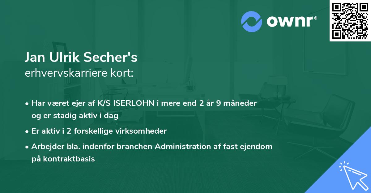 Jan Ulrik Secher's erhvervskarriere kort