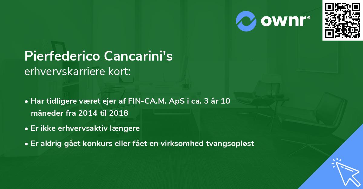 Pierfederico Cancarini's erhvervskarriere kort