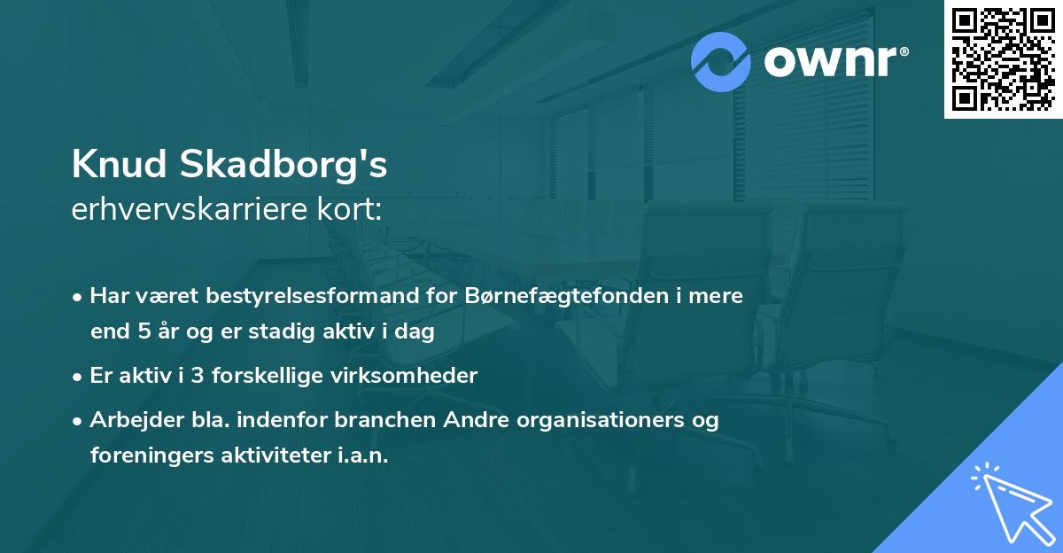 Knud Skadborg's erhvervskarriere kort