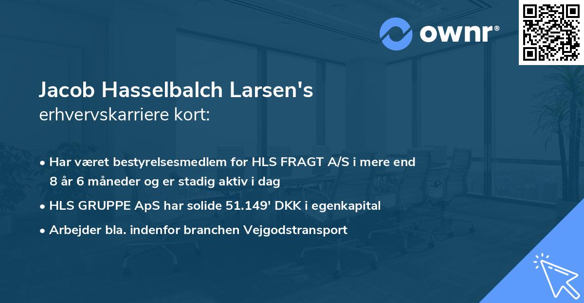 Jacob Hasselbalch Larsen's erhvervskarriere kort