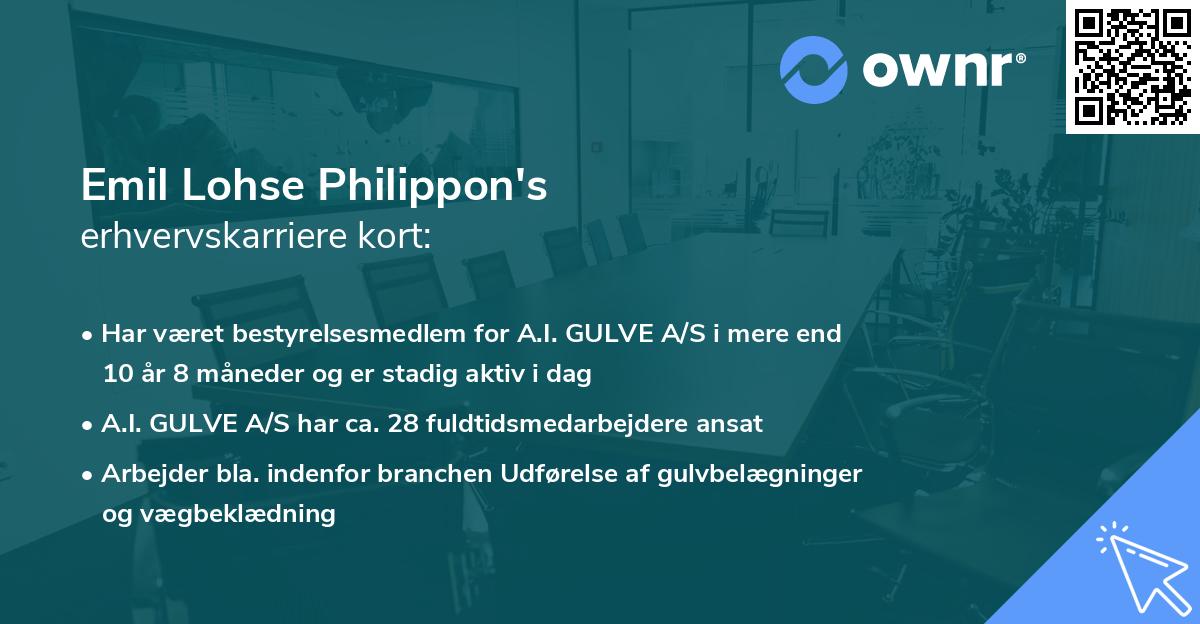 Emil Lohse Philippon's erhvervskarriere kort
