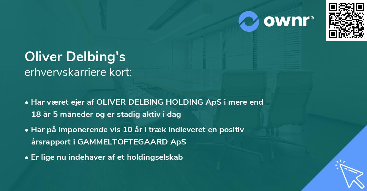 Oliver Delbing's erhvervskarriere kort