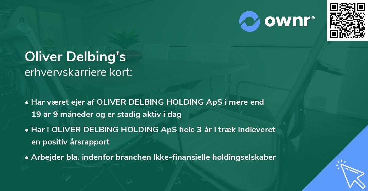 Oliver Delbing's erhvervskarriere kort