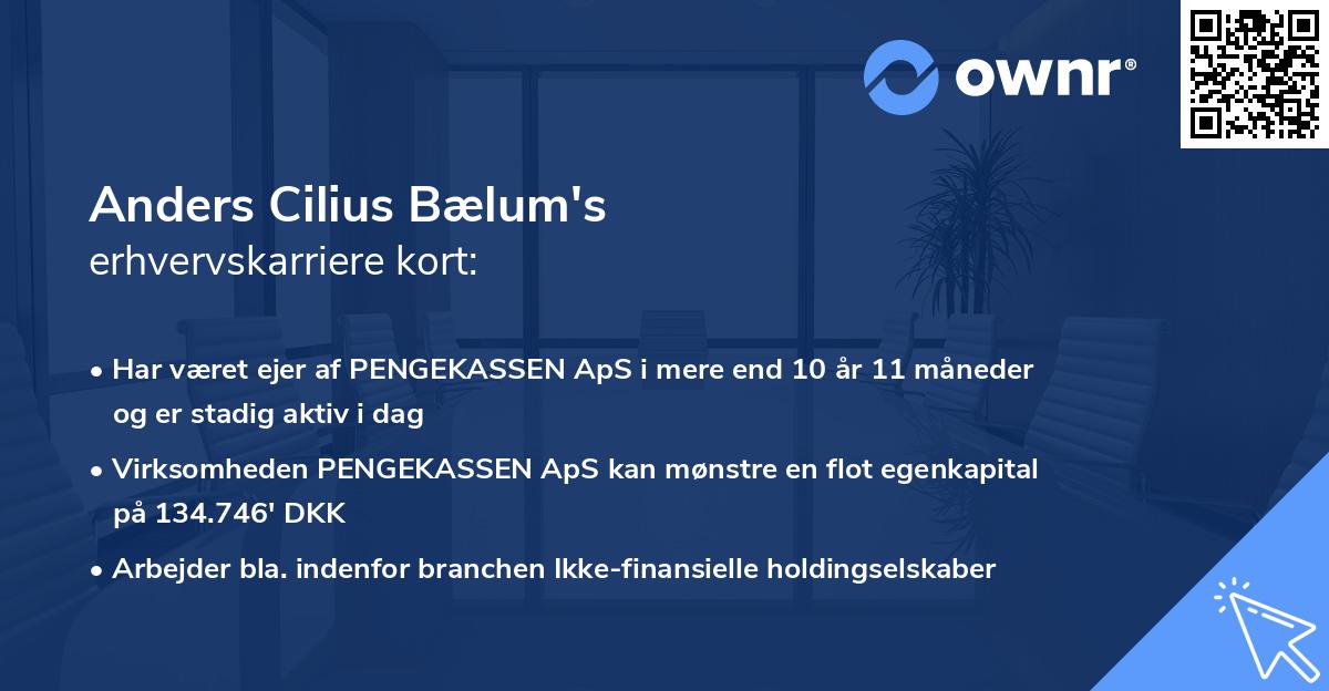 Anders Cilius Bælum's erhvervskarriere kort