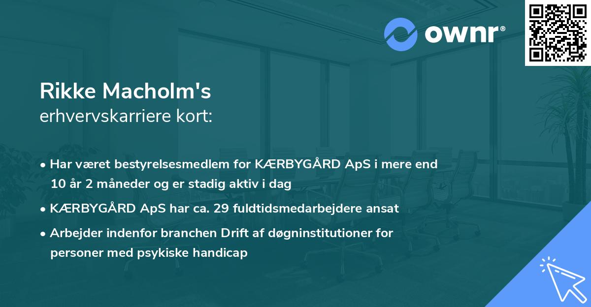 Rikke Macholm's erhvervskarriere kort