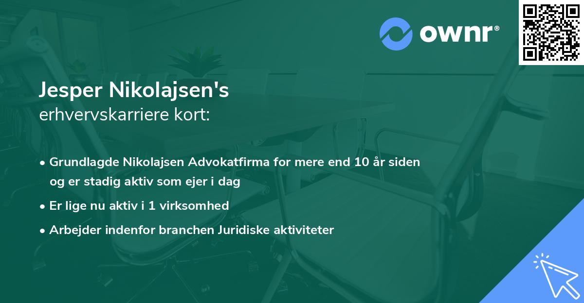 Jesper Nikolajsen's erhvervskarriere kort