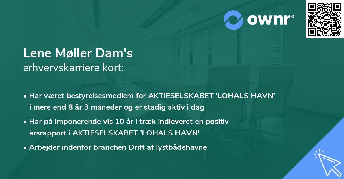 Lene Møller Dam's erhvervskarriere kort