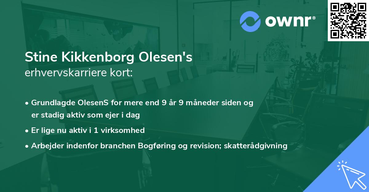 Stine Kikkenborg Olesen's erhvervskarriere kort