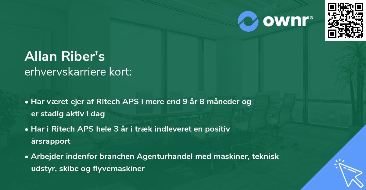 Allan Riber's erhvervskarriere kort