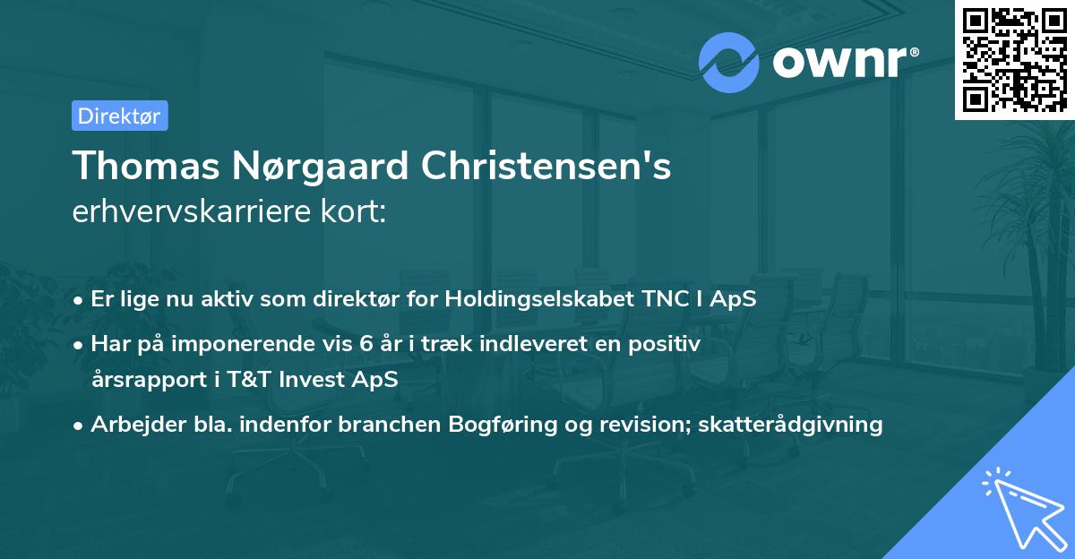 Thomas Nørgaard Christensen's erhvervskarriere kort