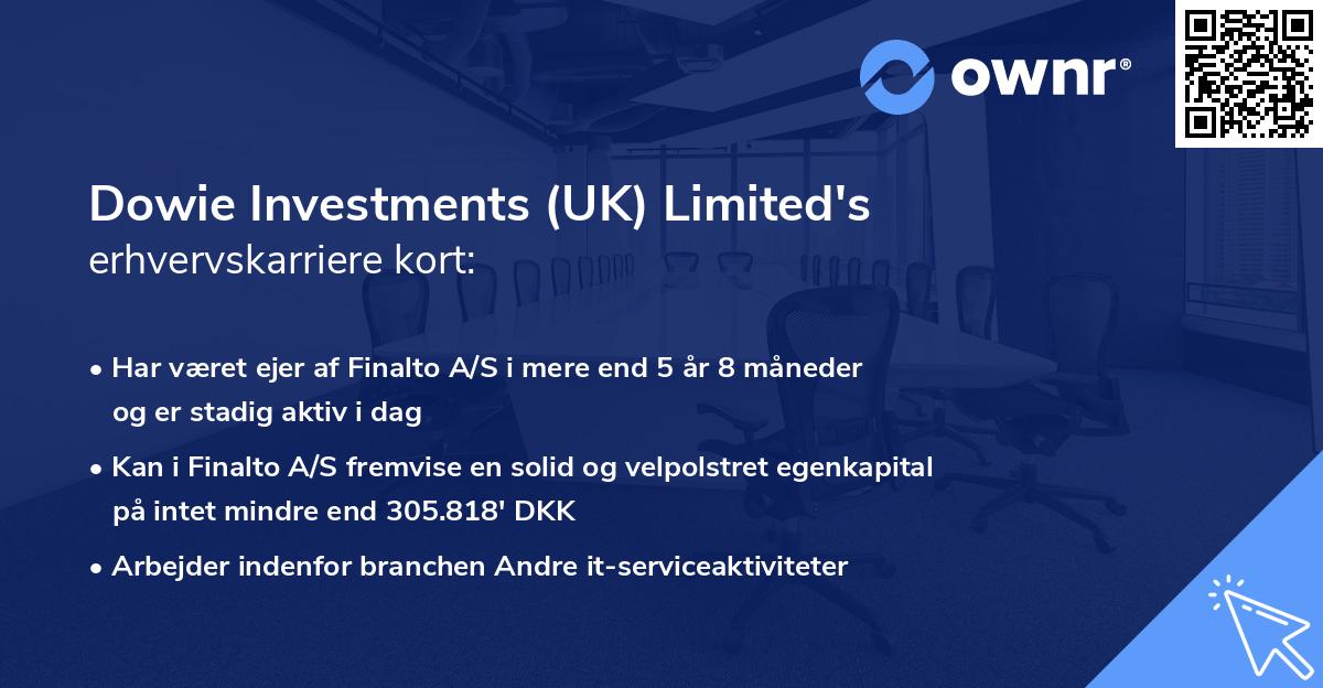 Dowie Investments (UK) Limited's erhvervskarriere kort