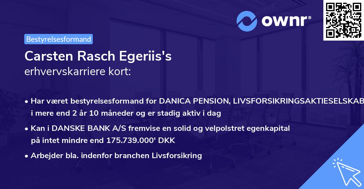 Carsten Rasch Egeriis's erhvervskarriere kort