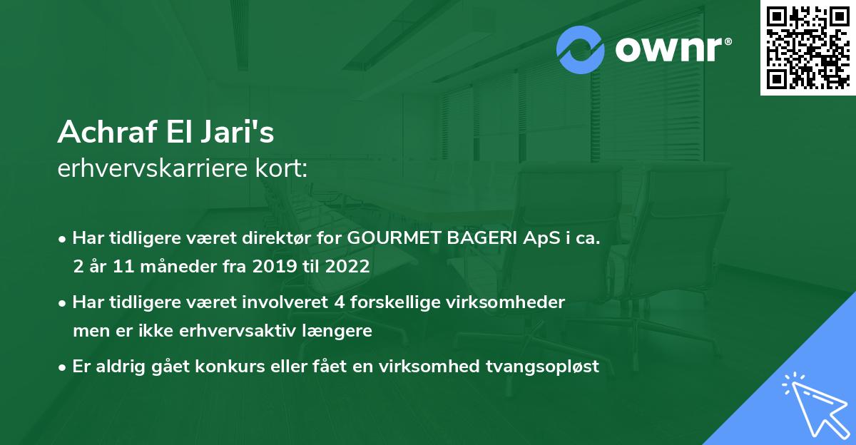 Achraf El Jari's erhvervskarriere kort