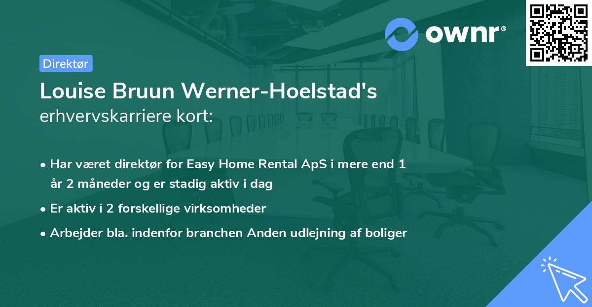 Louise Bruun Werner-Hoelstad's erhvervskarriere kort
