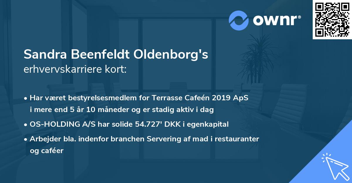 Sandra Beenfeldt Oldenborg's erhvervskarriere kort