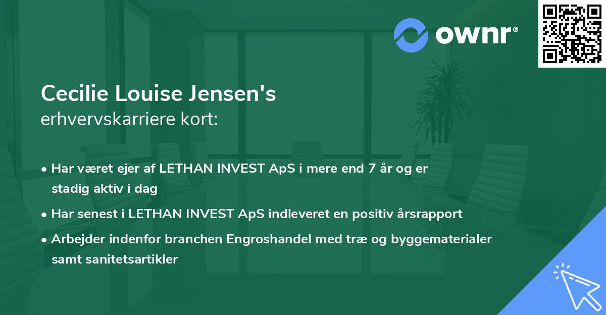 Cecilie Louise Jensen's erhvervskarriere kort