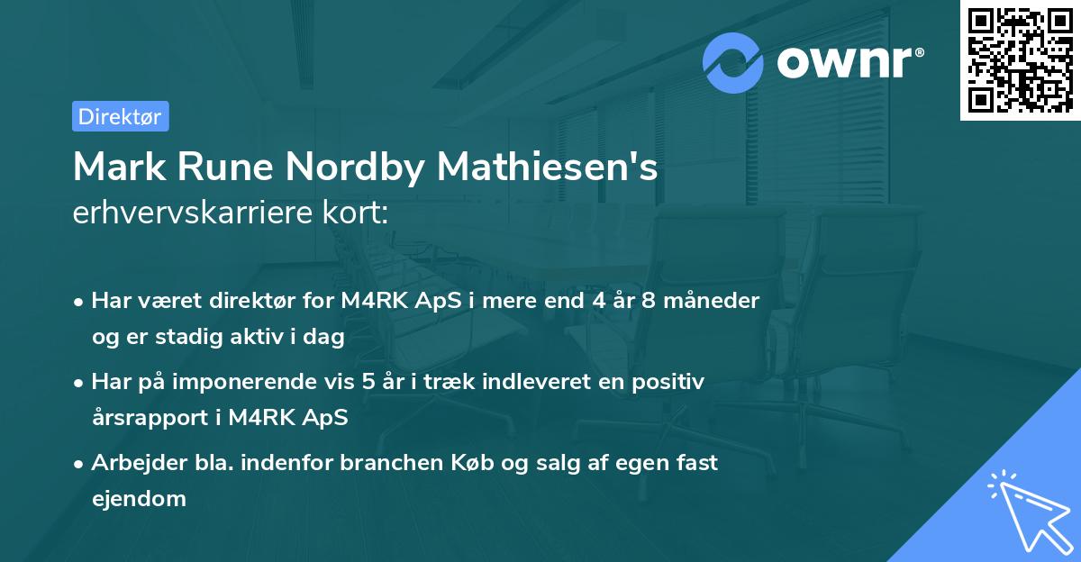 Mark Rune Nordby Mathiesen's erhvervskarriere kort